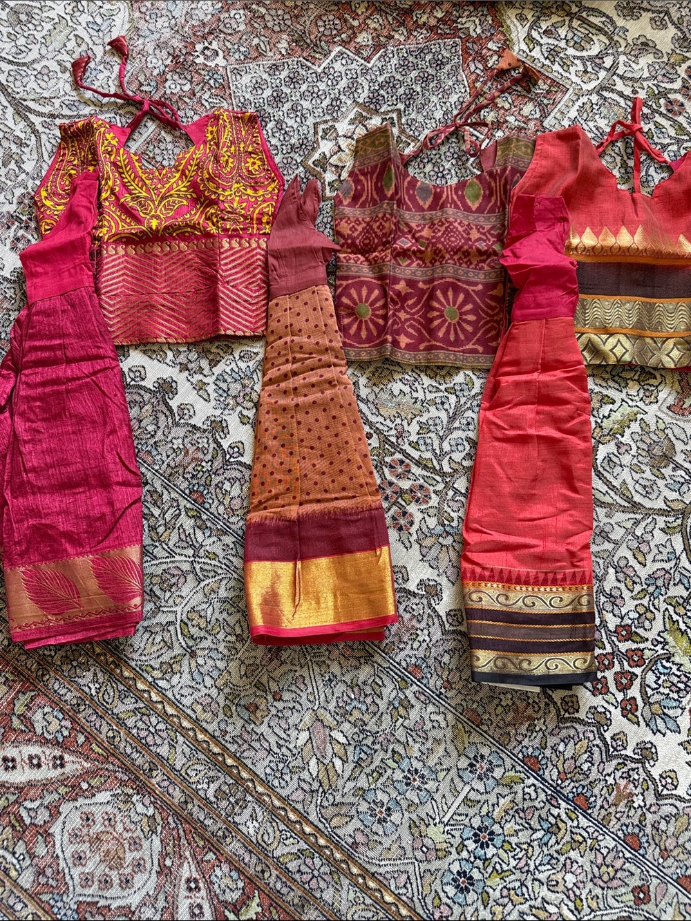 Lot of 3 6-9m Set of Red and Gold Ethnic Blouse Tops♥️💛⭐️NWT